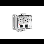 PANEL INTERFACE CONNECTOR WITH RJ45, PANEL MOUNT HOUSING, UL TYPE 4, GFCI DUPLEX INSIDE-OUTLET, 5 AMP CB