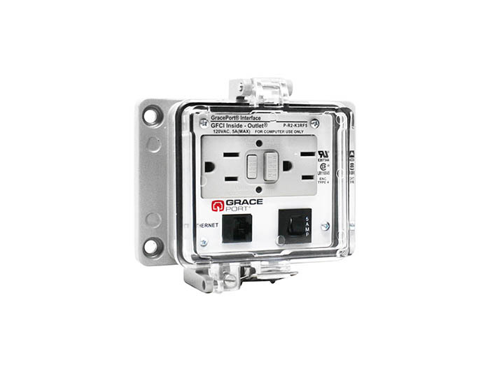 P-R2-K3RF5 Bulkhead Computer Port Connector Interface, Plastic Housing