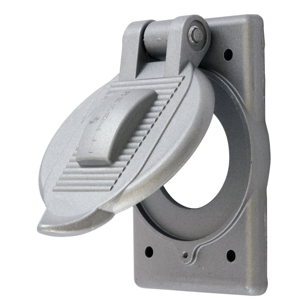 HBL3393 Close Standard Weatherproof Lift Cover, 1.68 to 1.72 in Dia, 4-9/16 in L x 2-27/32 in W x 1-3/32 in D, Cast Aluminum