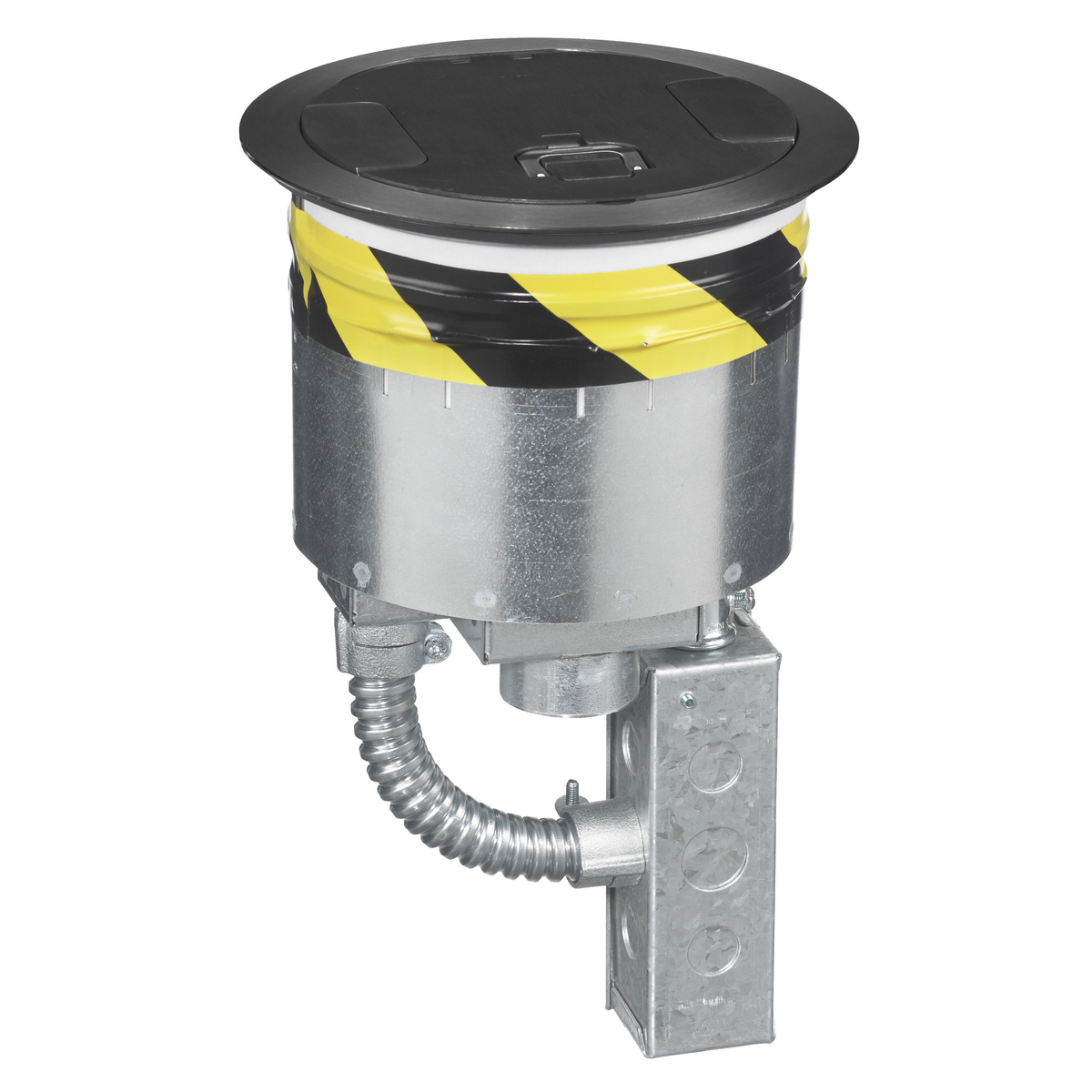 S1R8PTZZ3BLK Flush Recessed Standard Sized Poke-Through Kit, 8 in Hole, 9-1/2 in Dia Cover, 1000 lb Capacity, Assorted Materials