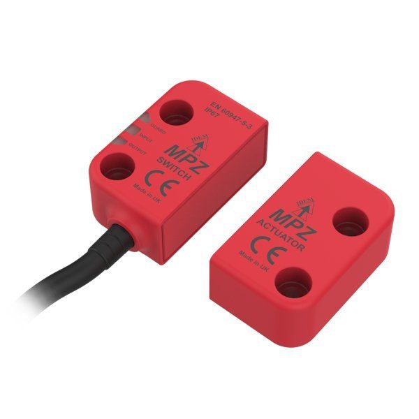 MPZ-A Non-Contact RFID Safety Interlock Switch with OSSD, 24VDC, Any Code, M12-QC, 8-way, Actuator Included