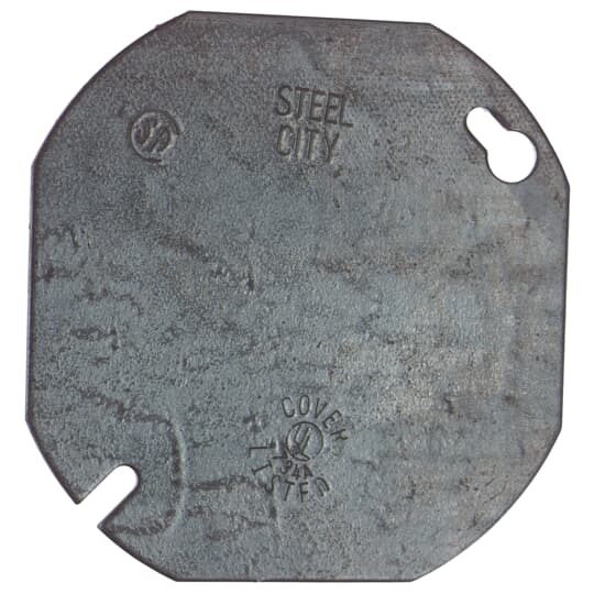 54C1-RD Steel City Flat Blank Box Cover, 4 in Dia, Steel