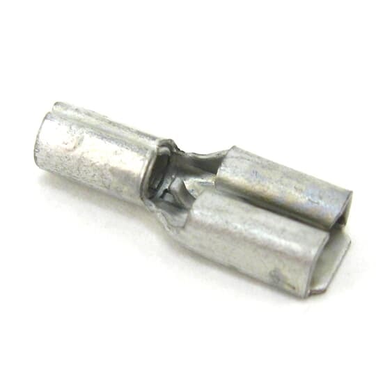 BD14-183 Sta-Kon 187 Female Disconnect, 16 to 14 AWG Conductor, 0.187 in W x 0.032 in THK Tab, Internal Serration Long Barrel, Brass, Metallic, Non-Insulated