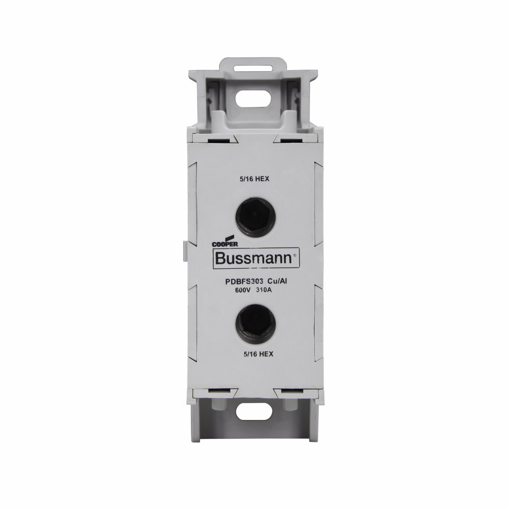 PDBFS303 Power Distribution Block, 600 V AC/DC, 310 A, 1 Pole, 6 AWG to 350 kcmil Wire, Aluminum