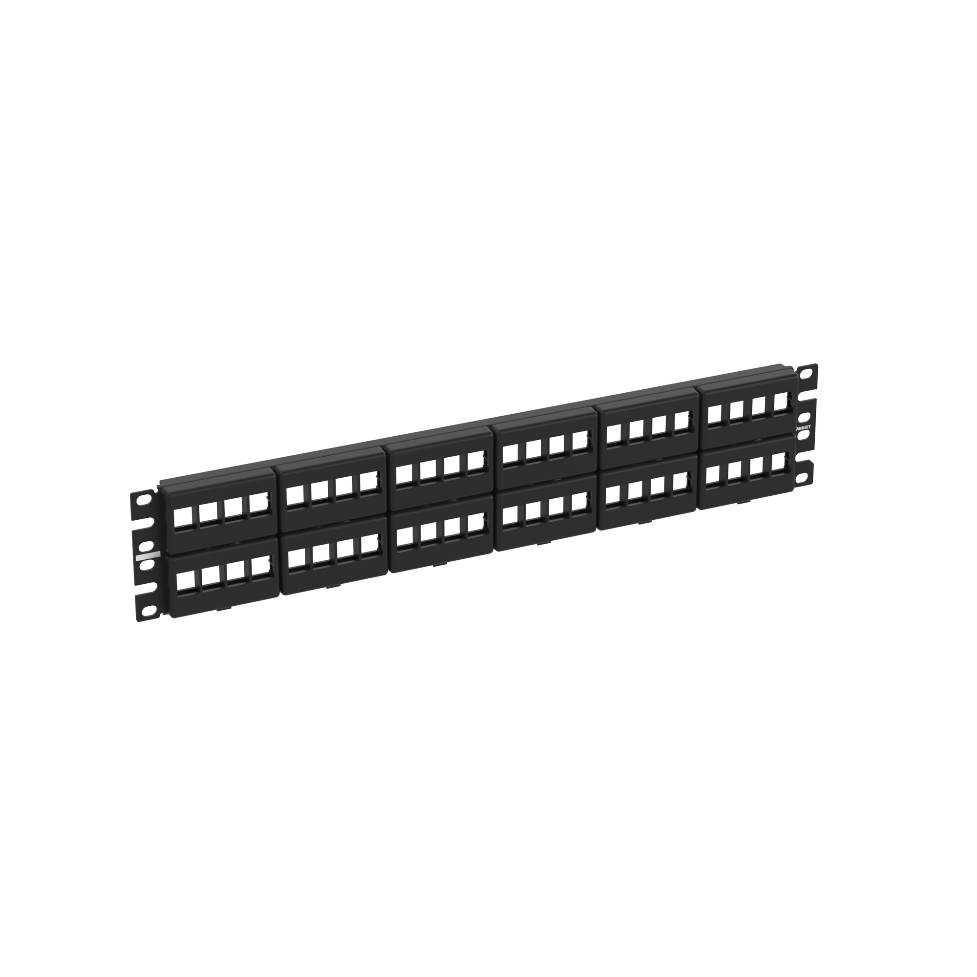 NKFP48Y Flat Unshielded Front Access Modular Patch Panel, (48) Ports, Cat 6/5e, Cold Rolled Steel