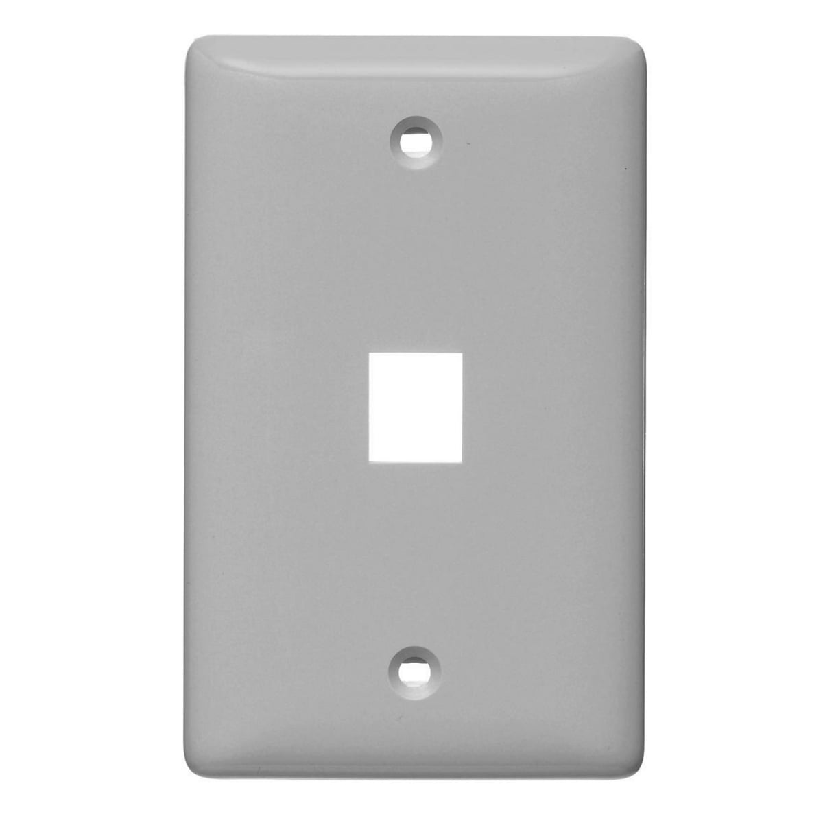 NSP11GY Standard Molded Keystone Faceplate, 1 Gangs, 1 Ports, Multimedia Module, Fastened Mount, High-Impact Thermoplastic