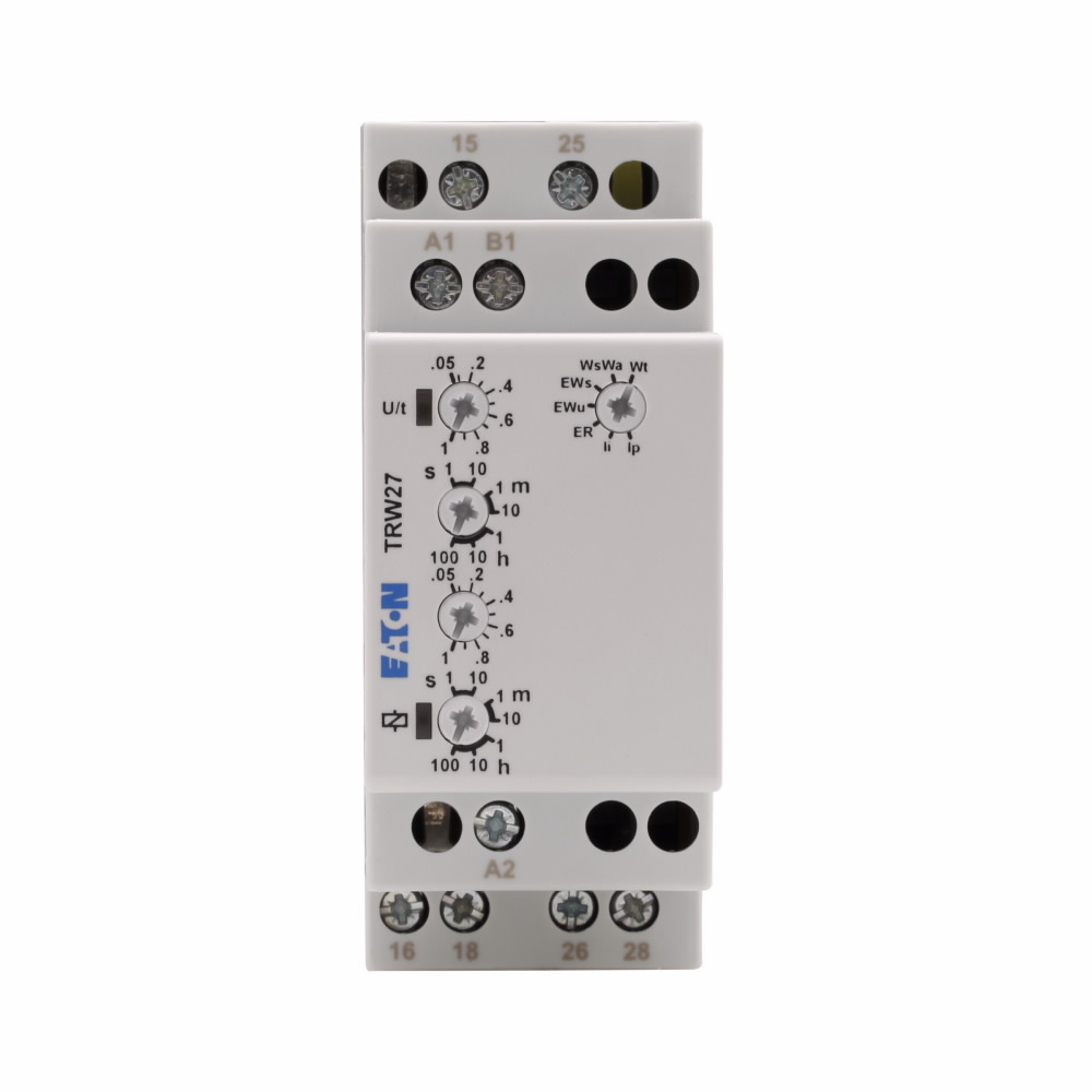 TRW27 4-Function Compact Universal Timing Relay, 0.05 s to 100 hr Setting, 12 to 240 V AC/DC, 2 Form C DPDT Contact, 2 Poles
