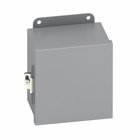 Eaton B-Line series JIC panel enclosure, 12" height, 6" length, 10" width, NEMA 12, Hinged cover, 12CHC enclosure, Small single door, External mounting feet, Carbon steel, Seamless poured in-place gasket
