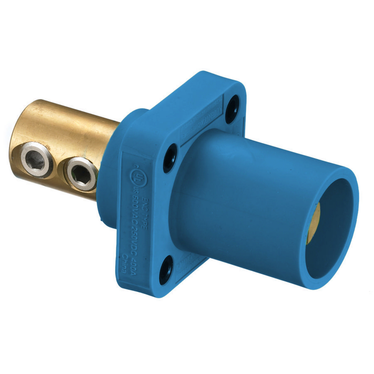HBLMRBL 1-Phase 1-Pole Male Heavy Duty Single Pole Receptacle, 400 A, 4 to 4/0 AWG Wire, Screw Terminal Connection, 3R/4X/12K NEMA Rating