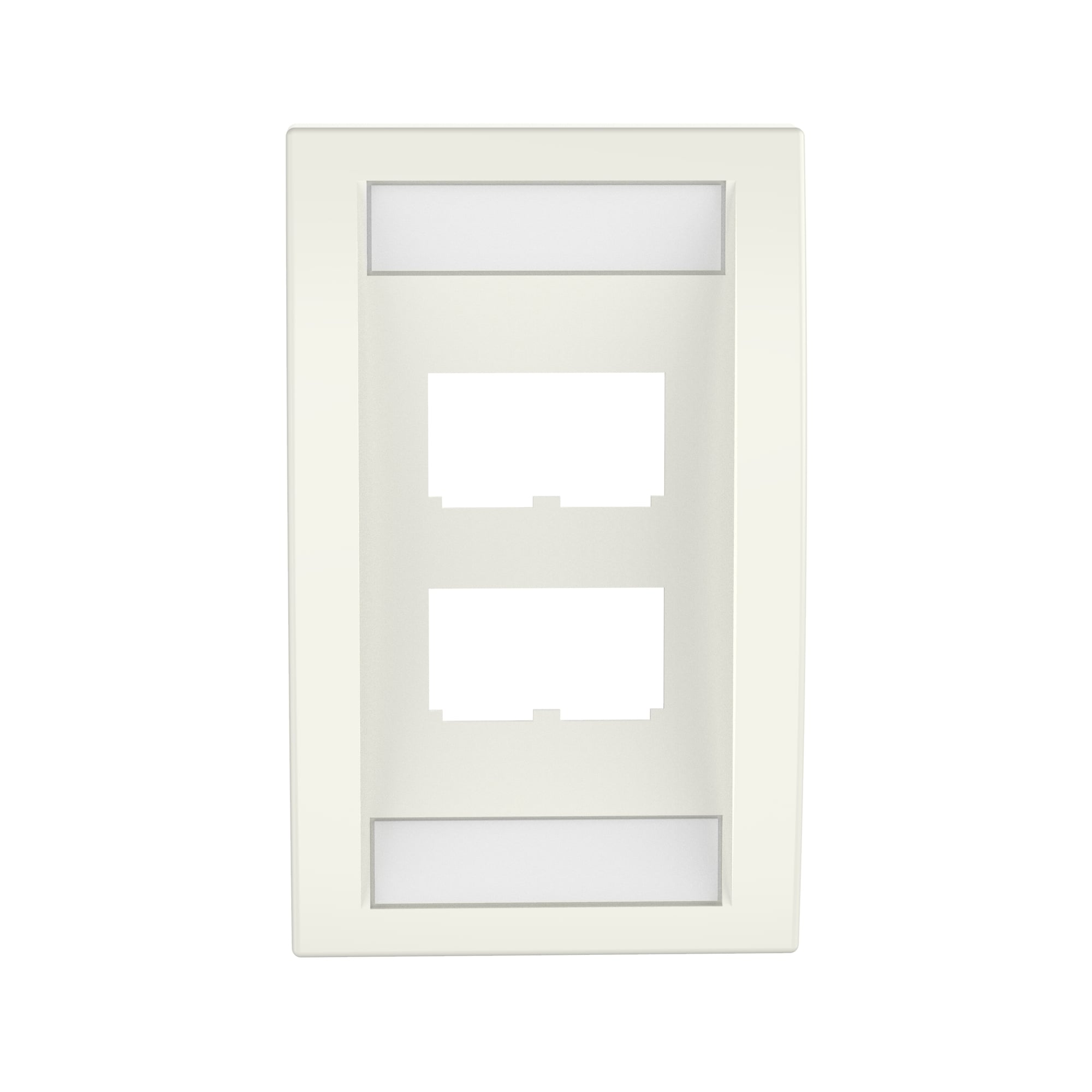 CFPE4IWY Mini-Com PanNet Executive Series Flat Vertical Faceplate, 1 Gangs, 4 Ports, Mini-Com Module, Fastened Mount, ABS