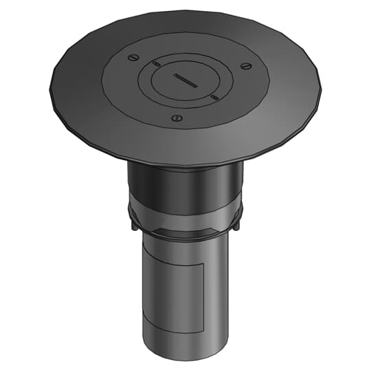 FFPT3-BLK Steel City Poke-Through Base Unit, 3 in Hole, Die Cast Zinc/Galvanized Steel