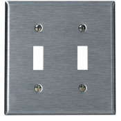 84009-40 Standard Size Traditional Wall Plate, 2 Gangs, 4.56 in W x 4.5 in H, 302 Stainless Steel
