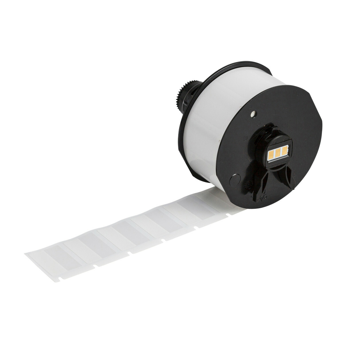 A62-15-417 High Adhesion Rectangular Self-Laminating Printer Label, 3/4 in L x 1 in W, Blank Legend, Clear/White, B-417 Vinyl