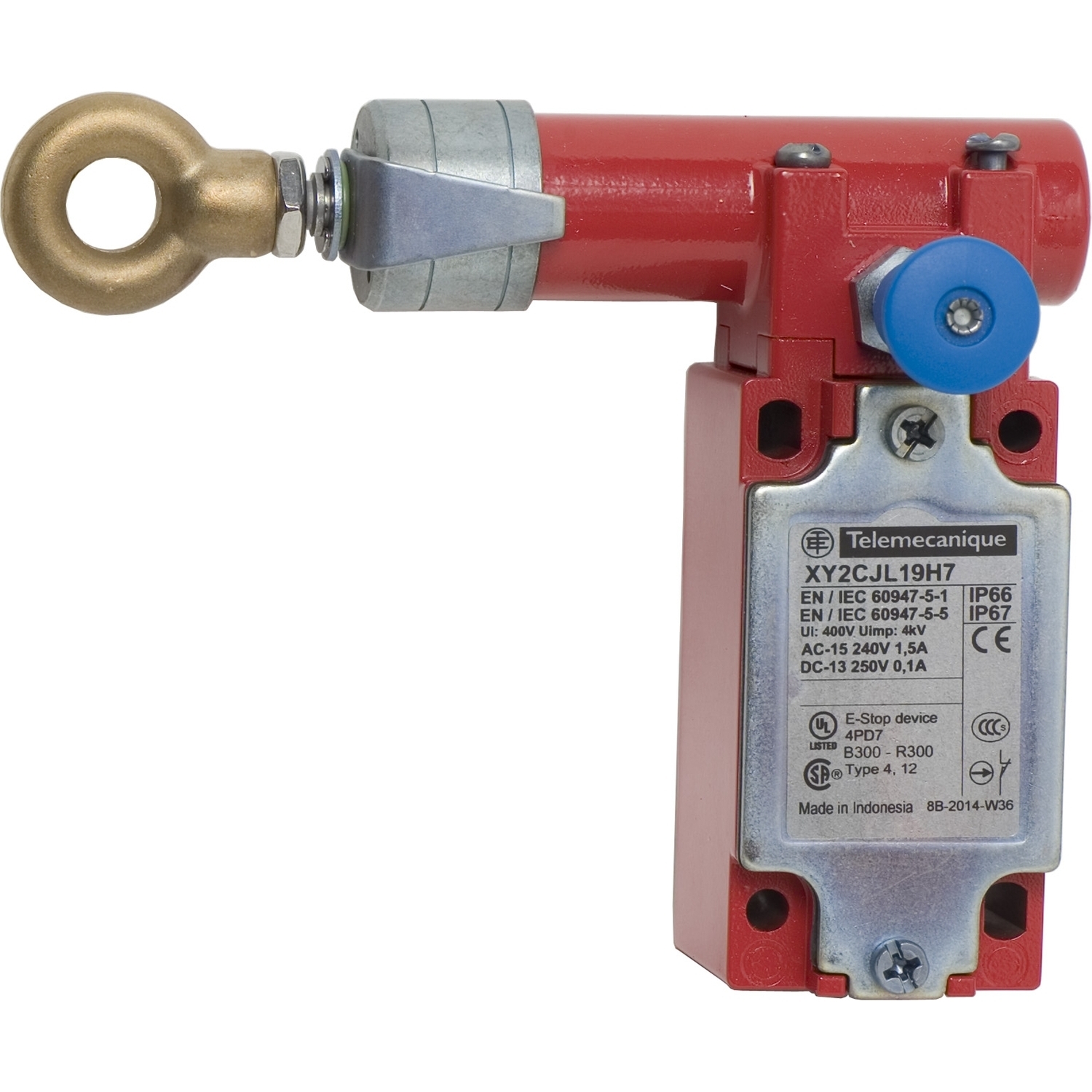 XY2CJL19H7 Preventa Latching Emergency Stop Rope Pull Switch, 2NC-1NO Contact