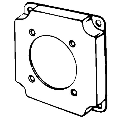 8378 Raised Electrical Box Cover, 4 in L x 4 in W x 1/2 in D, Single Receptacle Cover, Steel