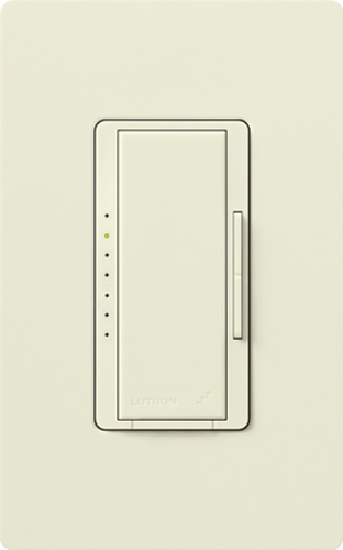 RRD-PRO-BI Maestro RF PRO LED+ Dimmer for RA2/RA3 Systems, Phase Selectable, LED/ ELV/ MLV, Neutral Optional, 120V, Biscuit