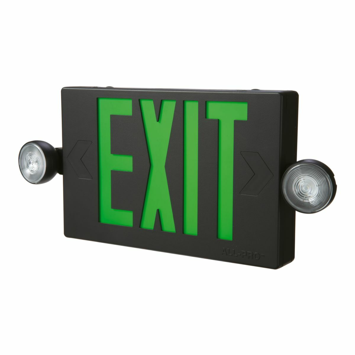 APC7RBK Sure-Lites Rectangular Emergency Exit Combination Light, 78 W Fixture, 120 to 277 V, Black Housing, Exit Legend