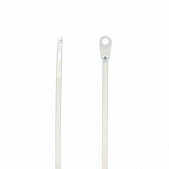 TY1435M Ty-Rap Integrated Mounting Hole Cable Tie, 7.8 in L x 0.18 in W x 0.04 in THK, Nylon/Polyamide 6.6