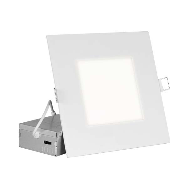 6 Inch Selectable IC-Rated Integrated LED Recessed Downlight Trim Kit, Square, White