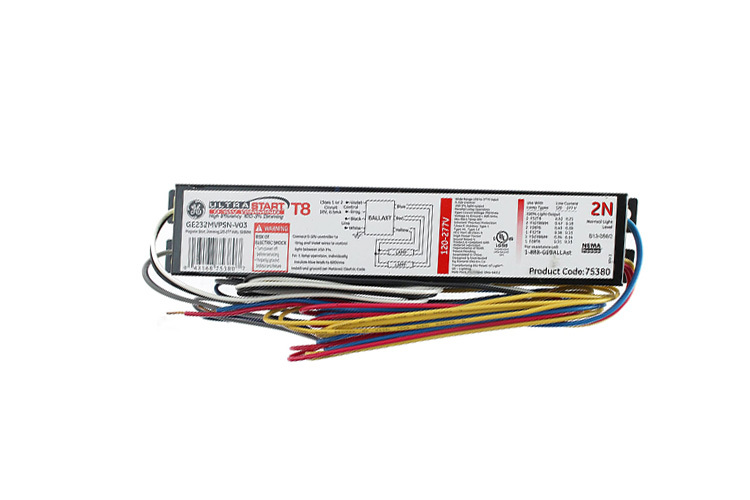 GE332MVPS-N-V03 Electronic Fluorescent Ballast, 120/277 V AC, Rapid, 0.89 Ballast Factor