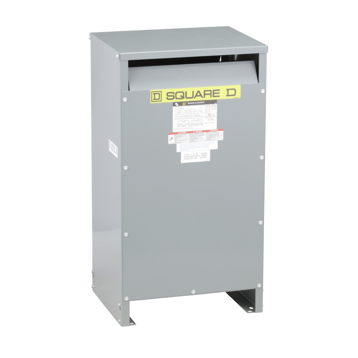 EE25S3H Dry Type Energy Efficient Transformer, 240/480 V AC Primary, 120/240 VAC Secondary, 25 kVA Power Rating, 60 Hz, 1 Phase