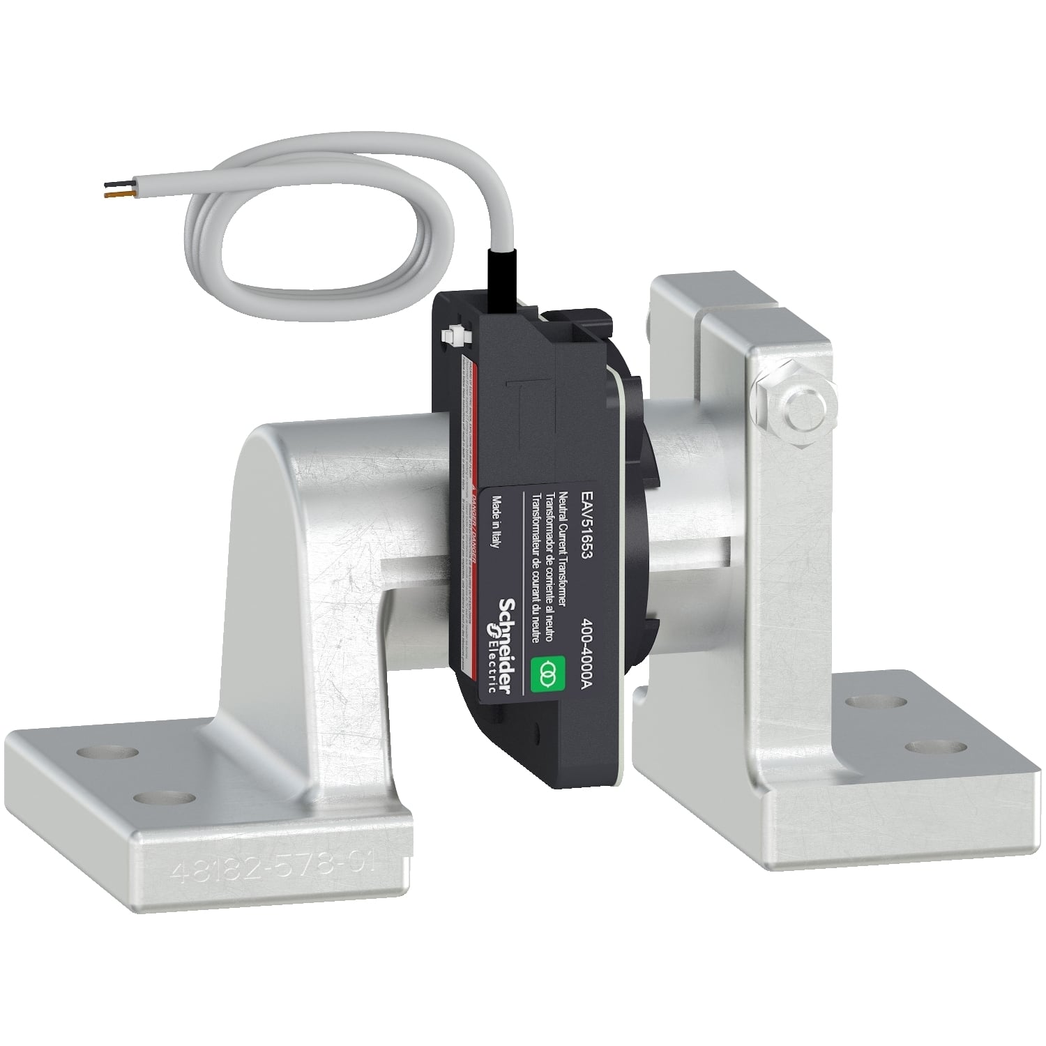 LV834035SP TCE External Sensor, For Use With Masterpact MTZ1, MTZ2 Circuit Breaker, 400/2000 A, Neutral + Earth Fault Protection Current Transformer