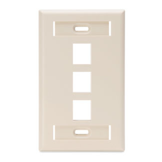 42080-3TS QuickPort Standard Size Wallplate With ID Window, 1 Gang, 2-3/4 in W, Plastic, Surface Mount