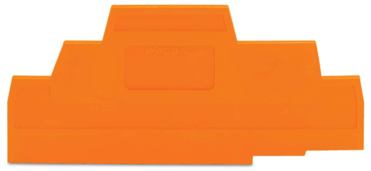 280-304 End and Intermediate Plate, For Use With Rail Mounted, Polyamide, Orange