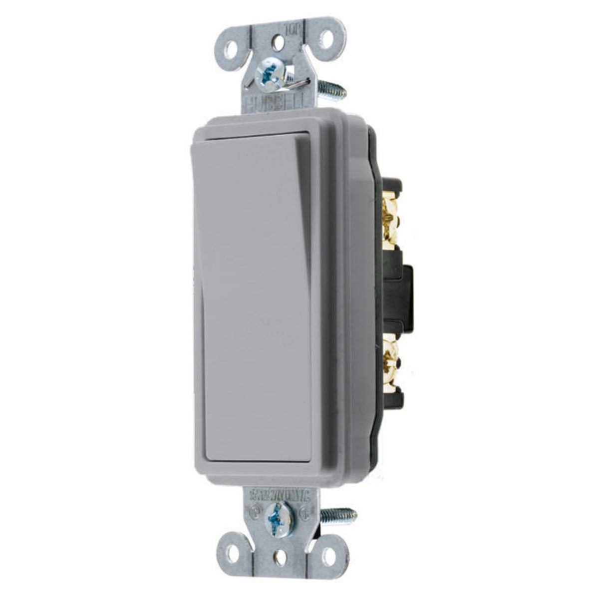 DS220GY Heavy Duty Specification Grade Standard Sized AC Decorator Switch, 120/277 VAC, 20 A, 5540 W Power Rating, 2-Position Contact