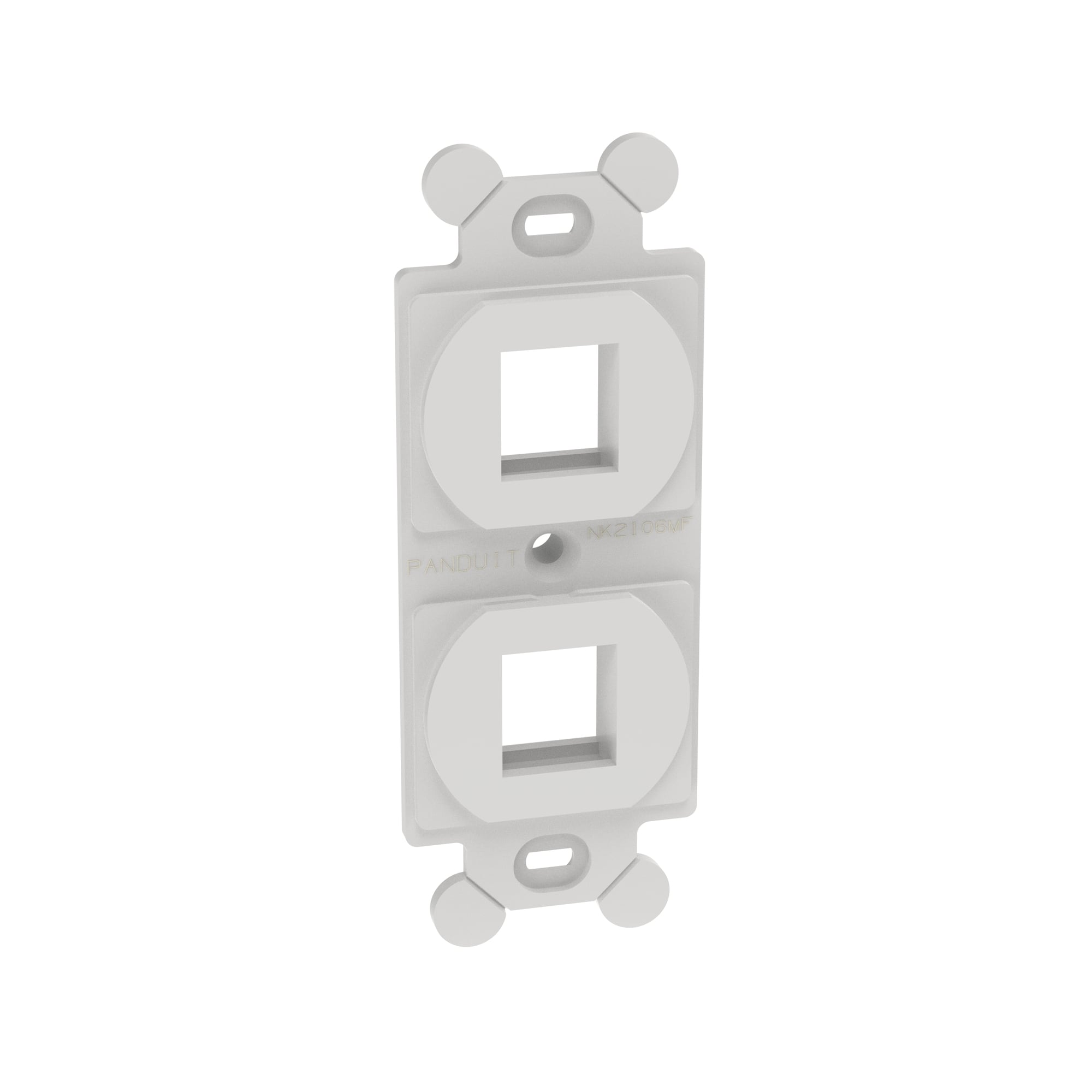 NK2106MFWH NetKey Flat Module Adapter Frame, 1 Gangs, 2 Ports, ABS, White, For Use With Keystone Module