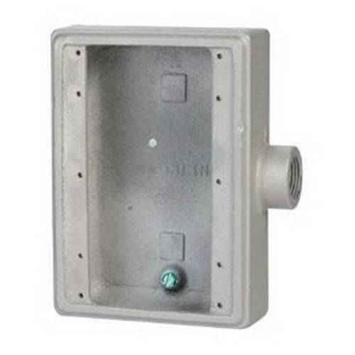 FS-3-100 Unilets Type FS Shallow Cast Hub Device Box With Internal Ground Screw, Malleable Iron, 40 cu-in Capacity, 3 Gangs, 1 Outlets, 6.31 in H x 6.44 in W x 2 in D