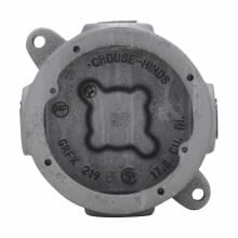GRF129 Condulet Round Tapped Surface Outlet Box With Lug, 4-9/16 in Dia, 4 in Cover Opening, Aluminum Acrylic Painted/Electro-Galvanized