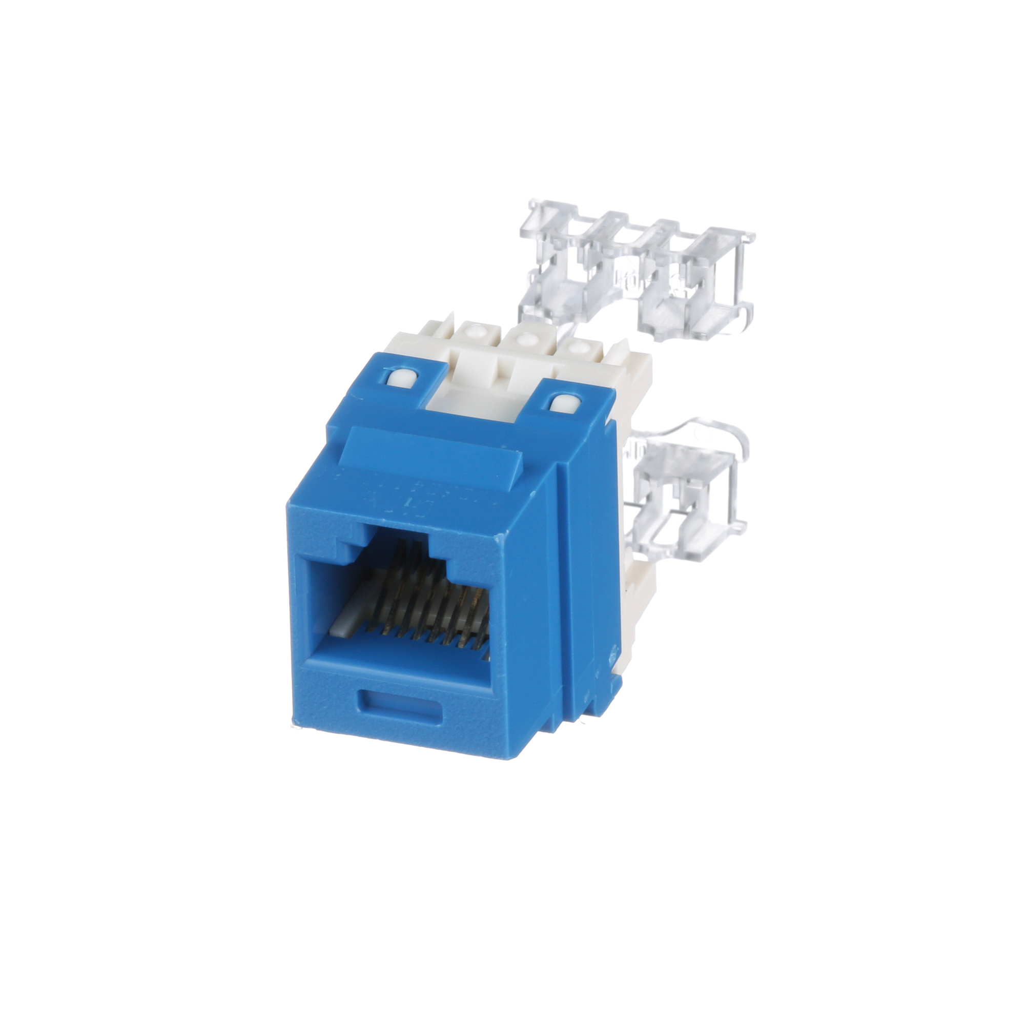 NK688MBU NetKey 8-Position 8-Wire Punchdown Unshielded Jack Module, Cat 6 RJ45/Keystone Module, Surface Mount, 1 Port, ABS/Polycarbonate, Blue