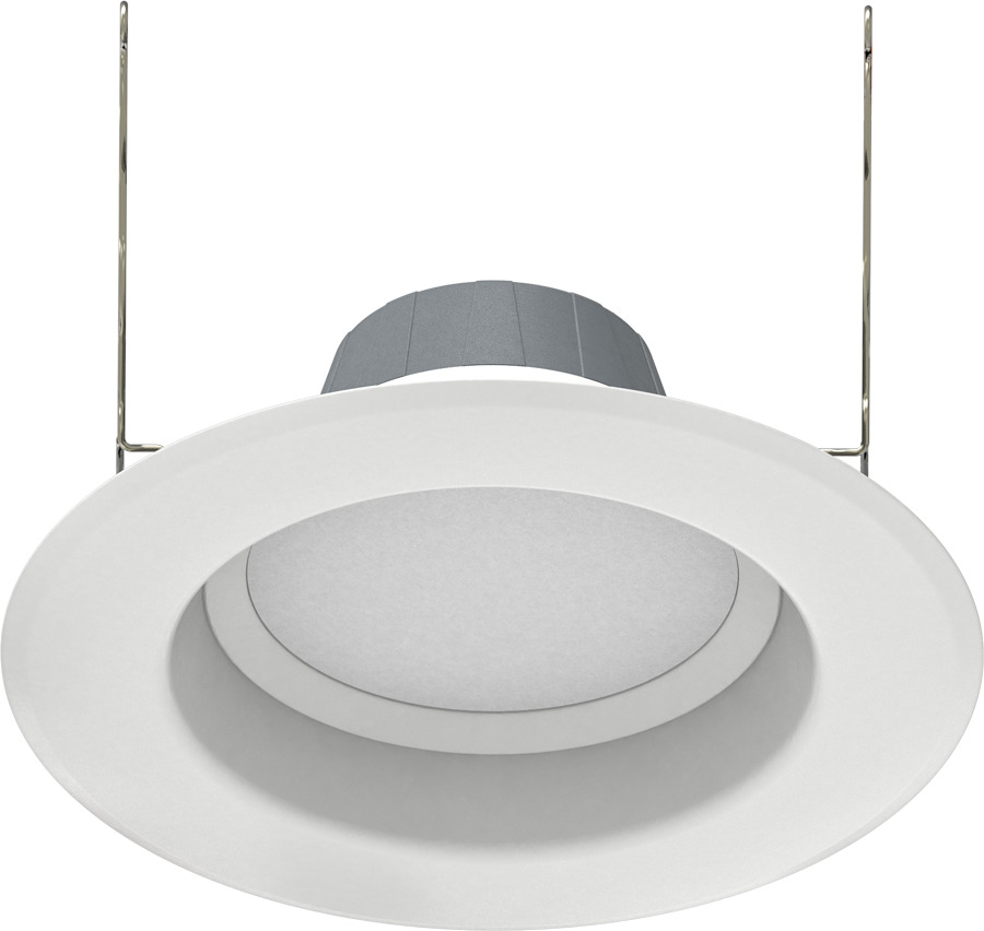 R6R89FA120WS R Series Field Adjustable Round Recessed Retrofit Downlight, 7.7 W Fixture, 6 in Ceiling Opening, 120 V AC, Aluminum Housing