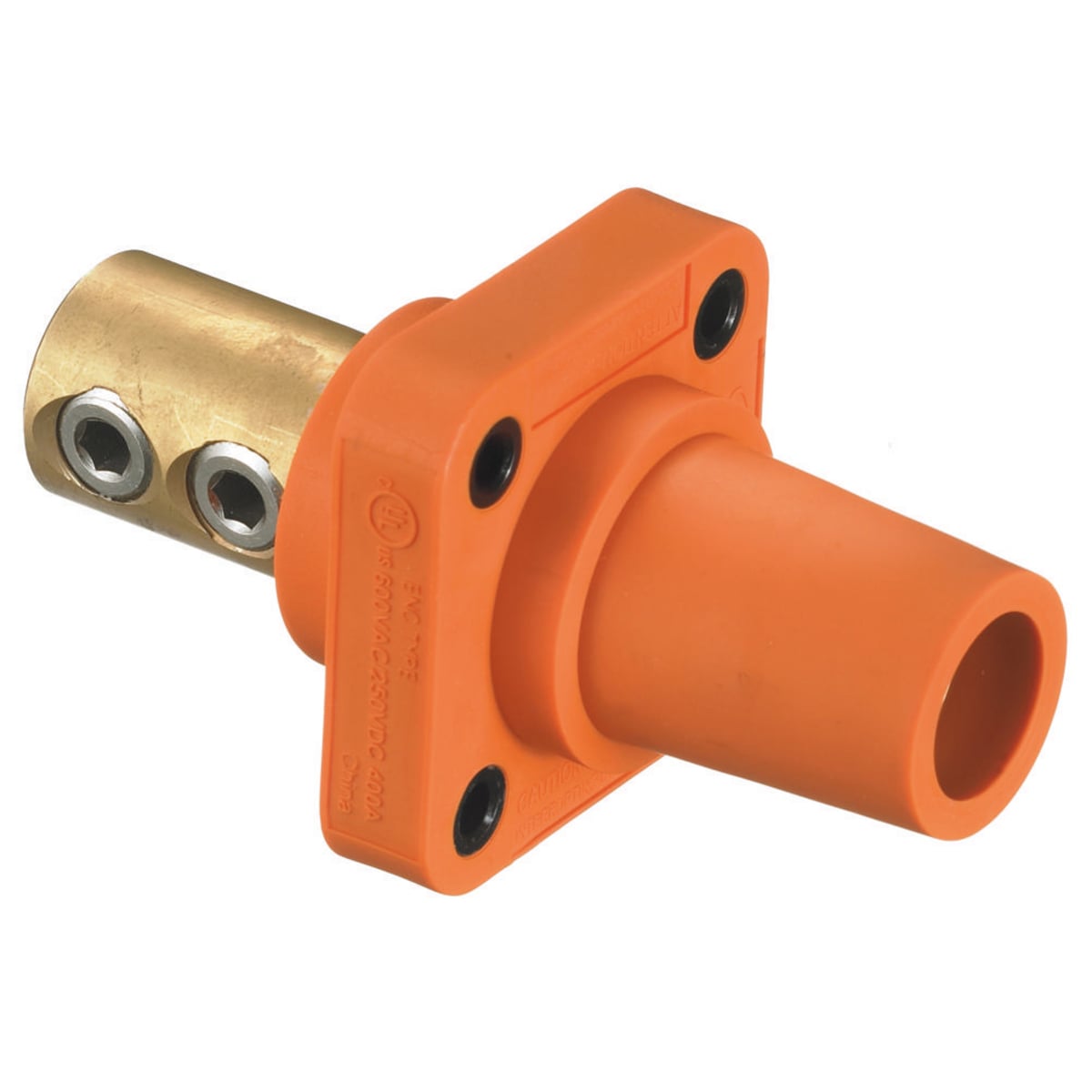HBLFRO 16 Series 1-Pole Female Straight Single Pole Receptacle With 300/400 A Plug, 600 V AC/250 V DC, 400 A, 4 to 4/0 AWG Wire, Double Set Screw Connection