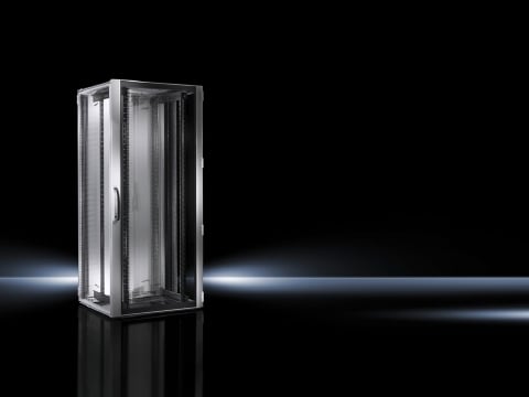 5508210 DK/TS IT 42U Network/Server Enclosure With Front/Rear Vented Door, 600 mm W x 1000 mm D, Aluminum/Carbon Steel