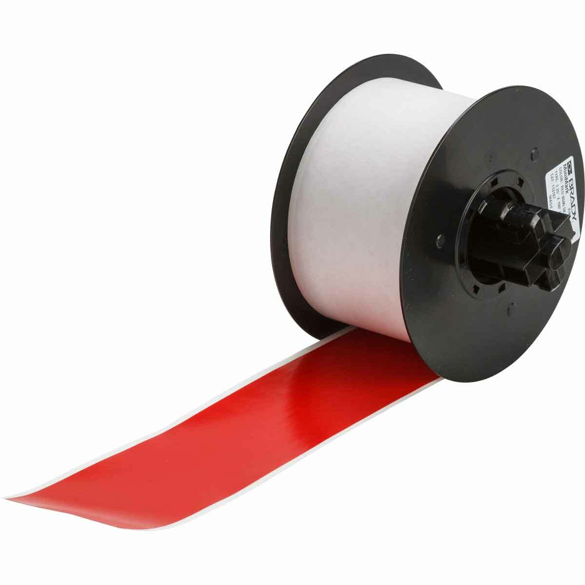 120863 MiniMark Printer Label, 110 ft L x 4 in W, Red, B-7569 Vinyl