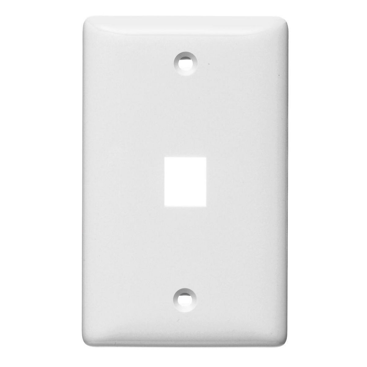 NSP11W Rear Load Standard Molded Keystone Faceplate, 1 Gangs, 1 Ports, Audio/Video/Voice/Data/Multimedia Module, Fastened Mount, High-Impact Thermoplastic
