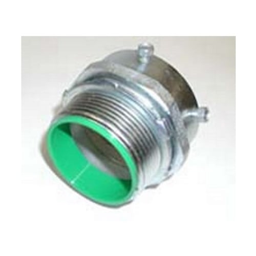 238-USI Bridgeport Concretetight Insulated Throat Set Screw Connector, 3-1/2 in Trade, For Use With EMT Conduit, Malleable Iron, Electro-Plated Zinc