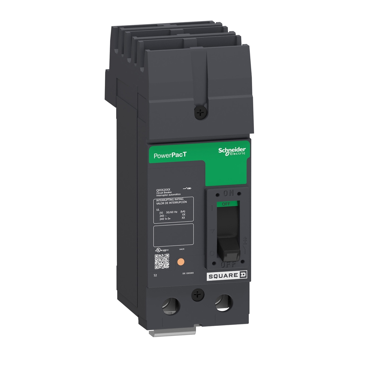 QBA221004 Molded Case Circuit Breaker, 100 Amp, 2 Pole, 240V