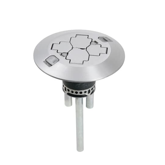 FPT3-2P-2C-C Steel City Flush Service Poke-Through Base Unit, 3 in Hole, 7-1/2 in Cover, 13 cu-in, Die Cast Zinc/Steel