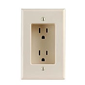 689-T 1-Gang Duplex Straight Blade Receptacle, 125 V AC, 15 A, 2 Poles, 3 Wires, Light Almond