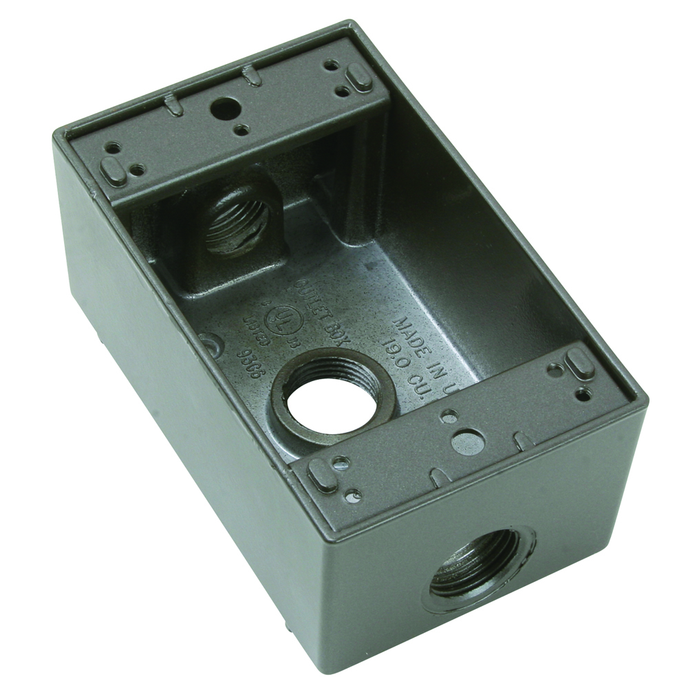 WPB23BR Weatherproof Single Gang Box, Bronze