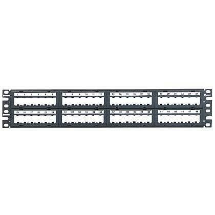 CPPL48M6BLY PanNet Mini-Com 2RU Flat Modular Unshielded Front Access Patch Panel, 48 Ports, ABS/Cold Rolled Steel
