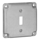 Square Box Surface Cover, 5 Cubic Inches, 4 Inch Square x 1/2 Inch Deep, Galvanized Steel, For use with One Toggle Switch, pack of 10, custom package