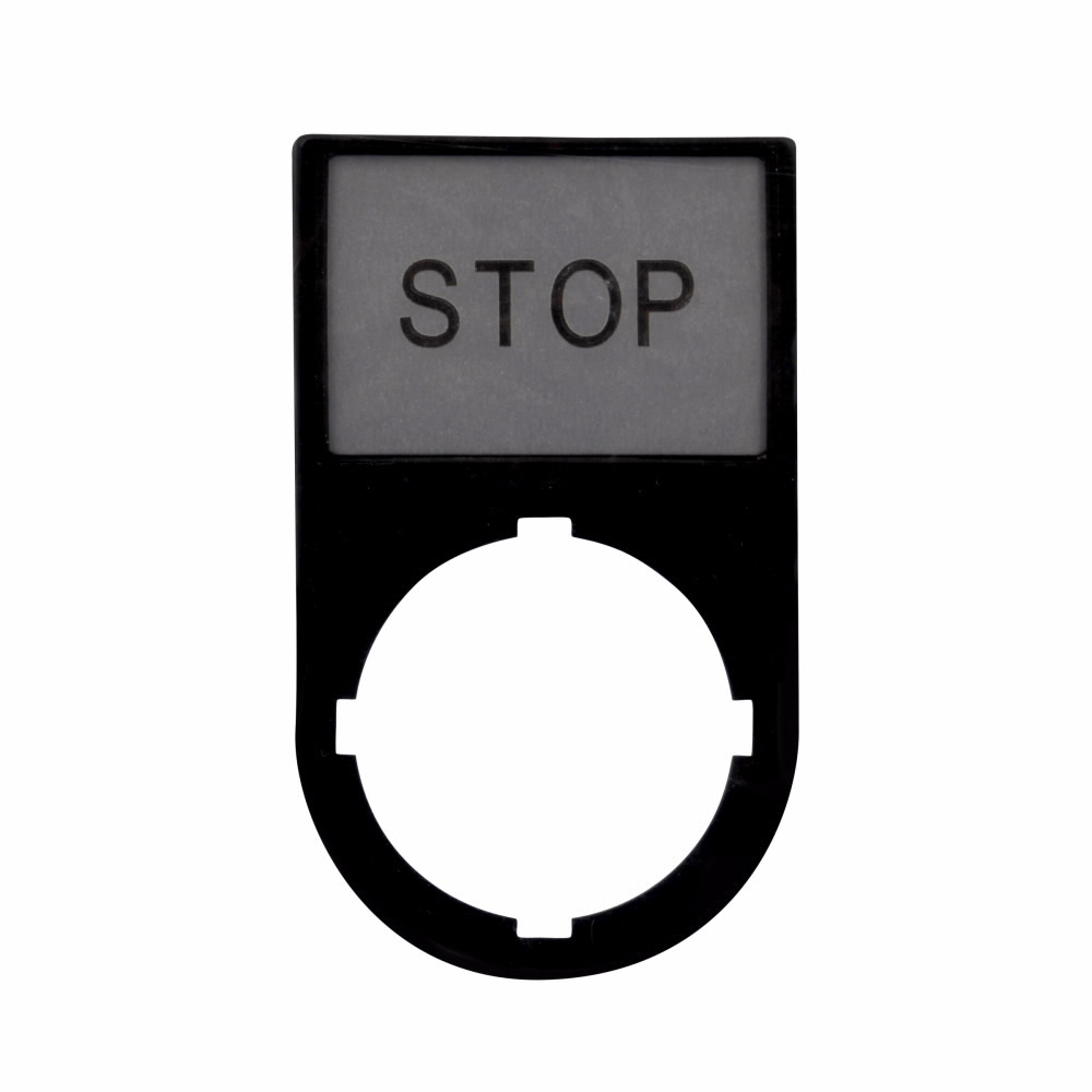 M22S-ST-GB0 M22 Complete Legend Plate With Insert, 1.18 in W, Black/Silver Field