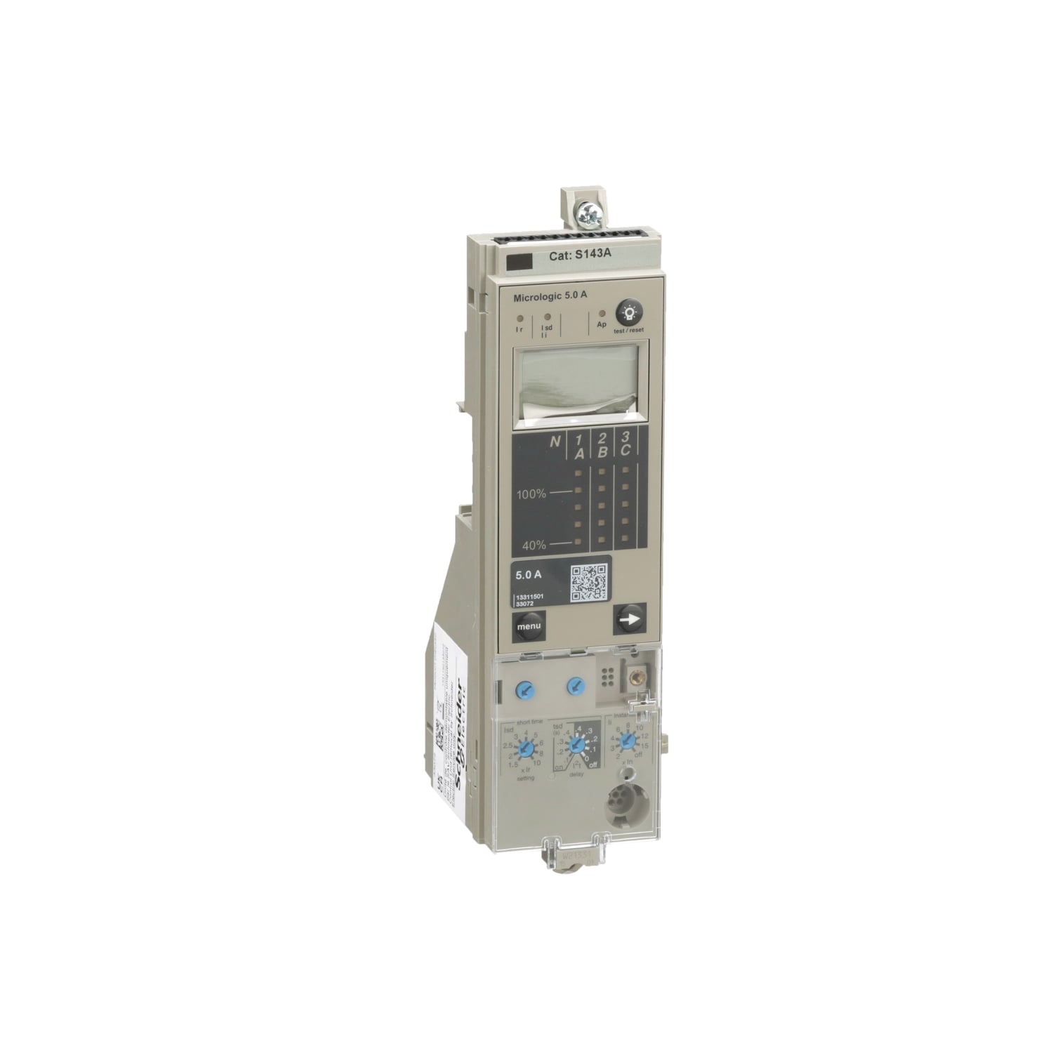 S143A Micrologic Electronic LSI Breaker Trip Unit, 5 A, M/P/R Frame, For Use With Compact NS630B to NS3200 Circuit Breaker