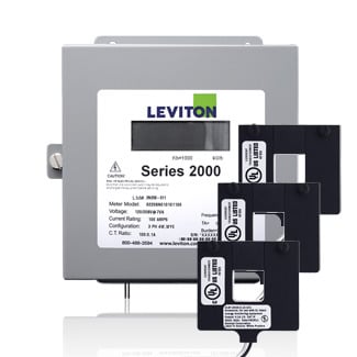 2K208-4W VerifEye 2000 3-Phase 4-Wire Surface Mount Split Meter Kit, 120/208 VAC, 400 A, LCD Display, Isolated Pulse Output Communication