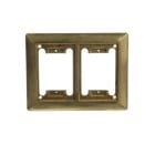 Two Gang Carpet Plate for Floor Boxes for Power and Communications, Length 7-5/8 Inches, Width 6-1/8 Inches, Brass