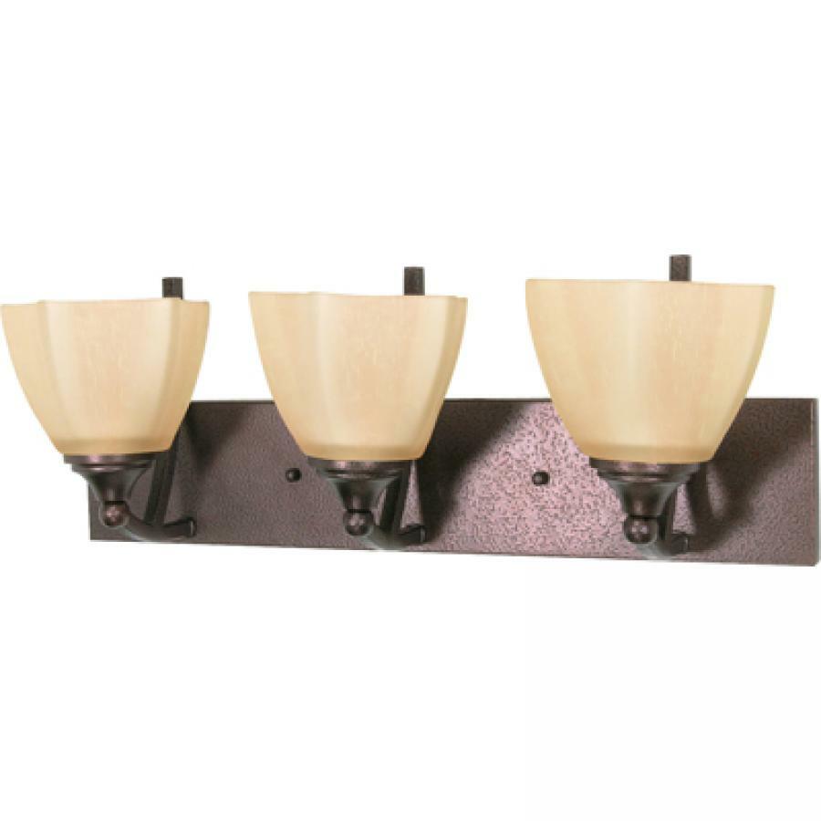 60-061 Nuvo Normandy Transitional Vanity Light Fixture, (3) A19 Lamp, 120 VAC, Copper Bronze Housing